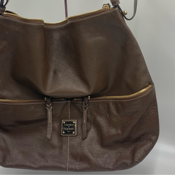 Dooney & Bourke large oversized hobo shoulder bag brown - Picture 5 of 12